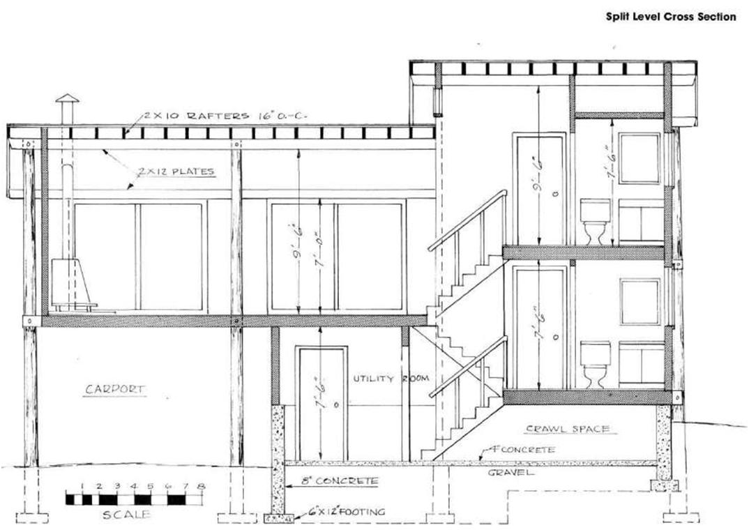 front view of split level